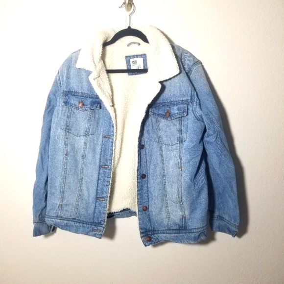 RSQ Blue Denim Sherpa Lined Jacket